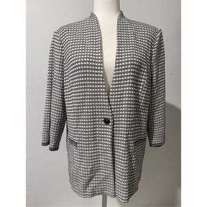 Ming Wang one button front cardigan textured size L